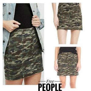 Free people mini camouflage skirt